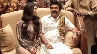 In the photo, Sunny Leone and Mammootty can be seen sharing a light moment