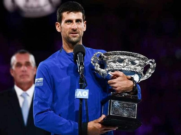 Djokovic now sits on 15 grand slam titles, 2 behind Nadal and 5 behind all-time leader Roger Federer