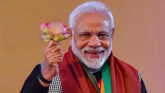 Lotus blooms, NDA, 2014, PM Modi,