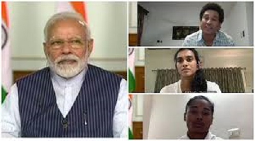 PM Modi, meeting, video conference, sportspersons, Kohli, Tendulkar