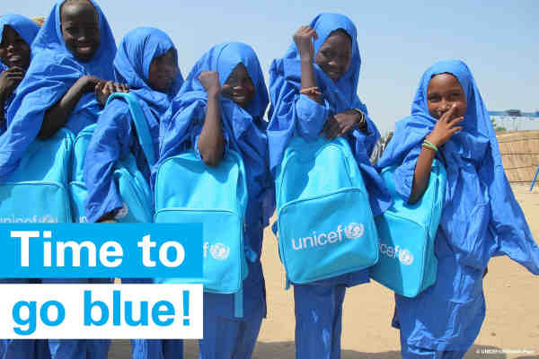 Go blue, World Children's Day, UNICEF,