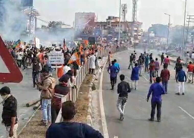 Police, protest, BJYM, BJP, worker died, injured